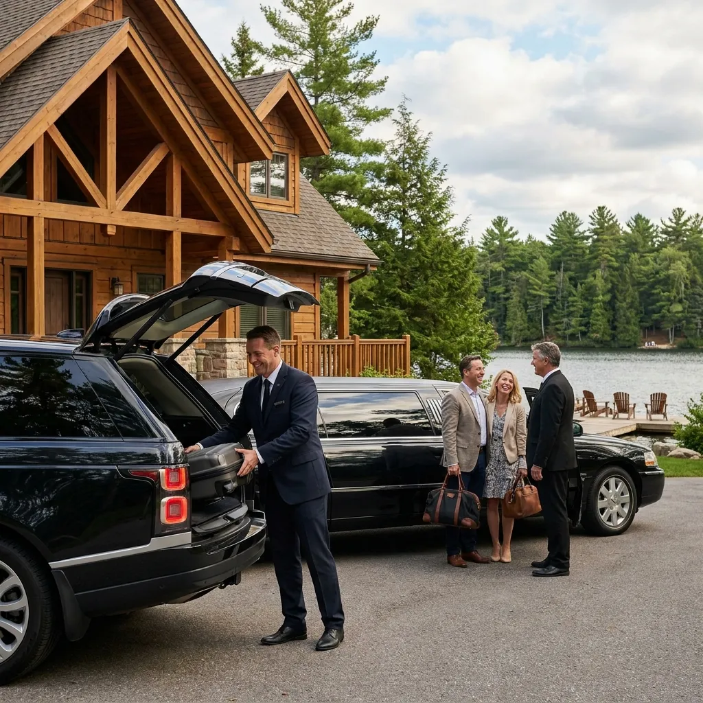 Airport Limo Service Bracebridge offering reliable chauffeur transportation with luggage assistance in Muskoka