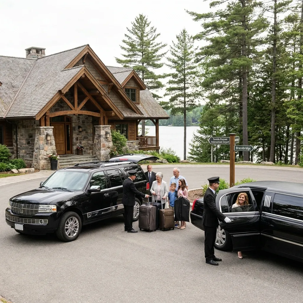 Bracebridge Airport Transportation Service providing chauffeur assisted airport transfer with luxury vehicle