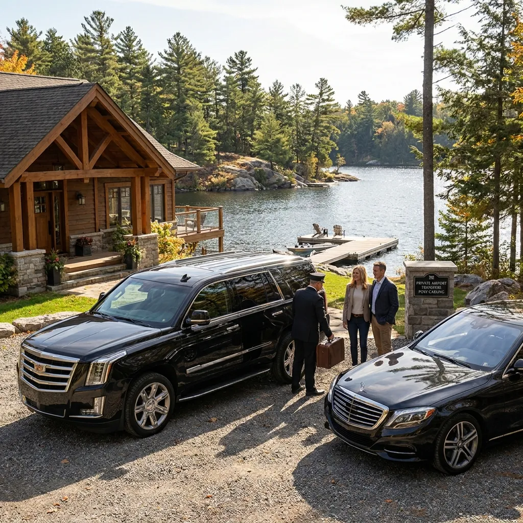 Port Carling Airport Limo Service providing private airport transfers, cottage transportation, and chauffeur service in Muskoka